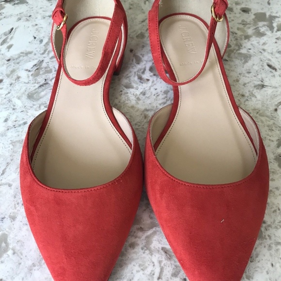 J.CREW NWT Red Lily SUEDE LEATHER Flats Shoes 7.5 - Picture 3 of 7